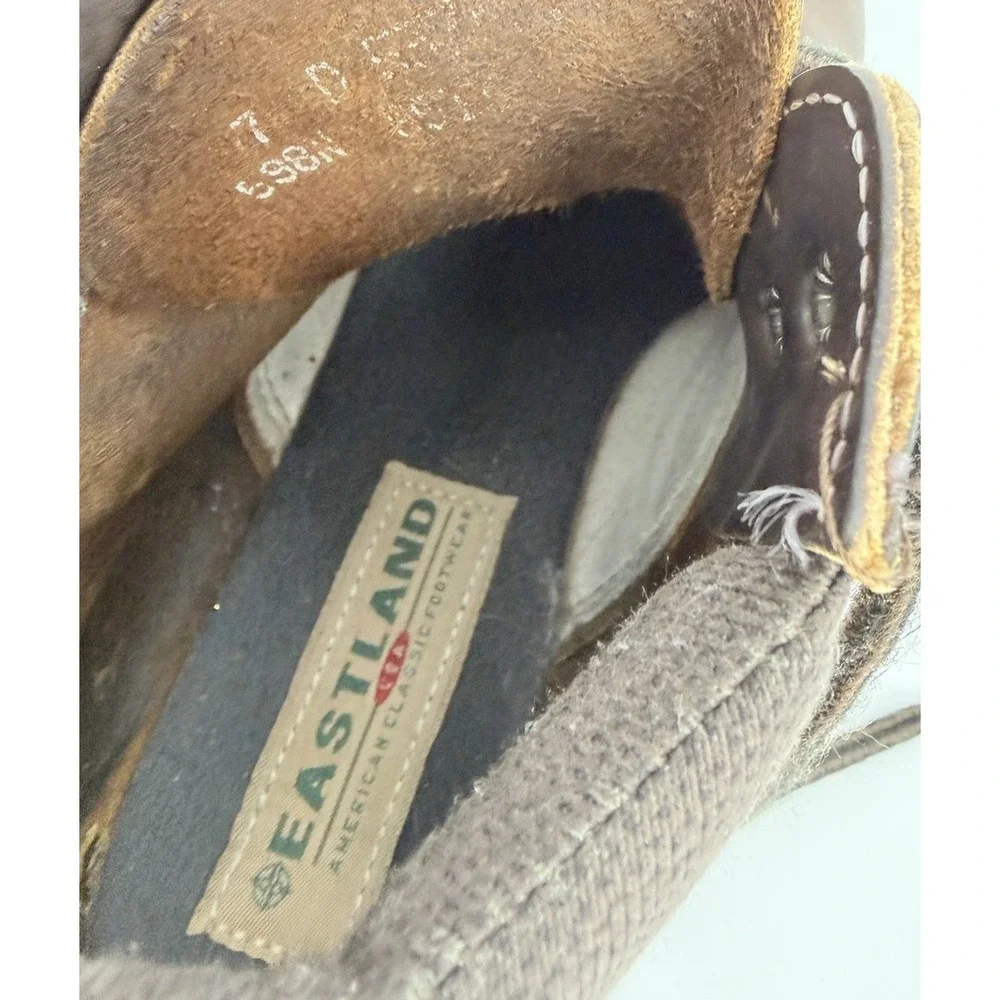 Vintage Eastland Leather Lace-up Brown Boots Size 7 D Made in Maine USA